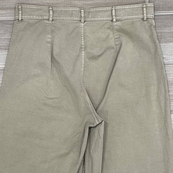 Everlane The Lightweight Wide-Leg Crop Stretch Cotton Chino Pants in Light Sage - Picture 9 of 16